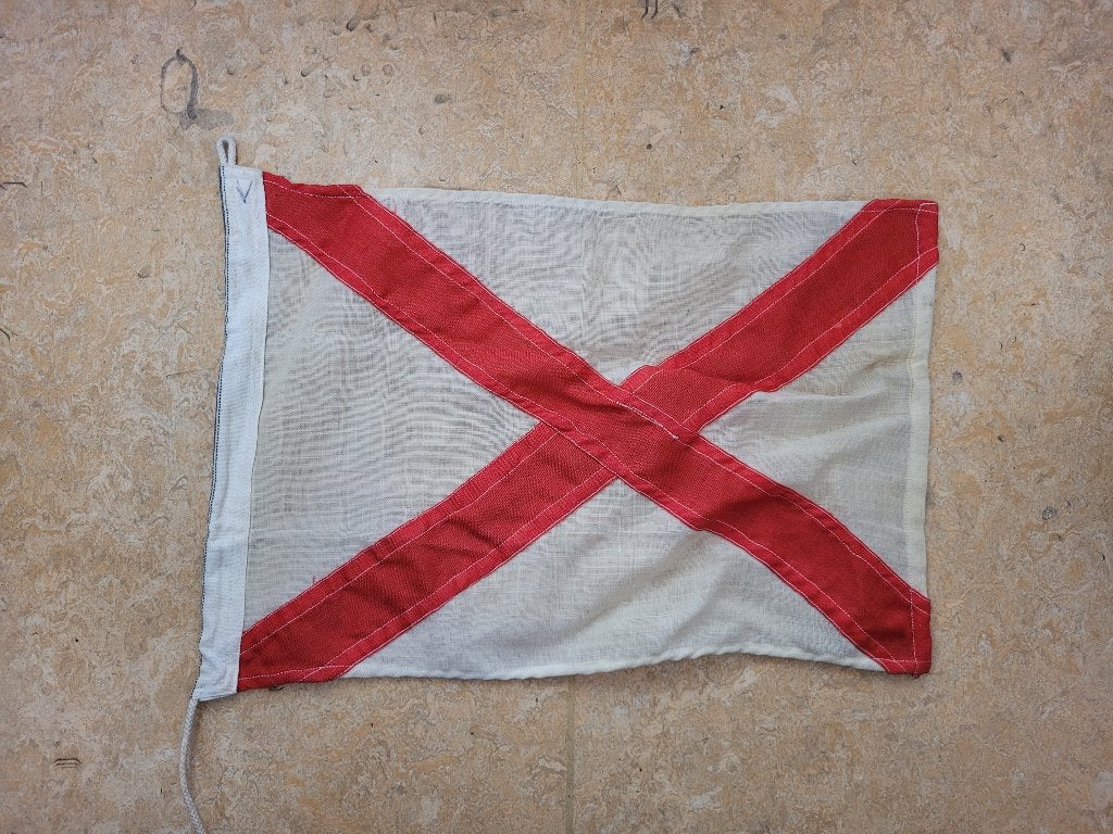 drapeau coton signalisation maritime vintage, Divers, Enlèvement ou Envoi, Utilisé