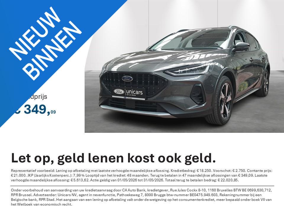 Ford Focus 1.0i EcoBoost MHEV 92kW Active Design, Auto's, Ford, 1349 kg, Stof, Gebruikt, https://public.car-pass.be/vhr/36df5d89-bcb4-4ef2-8823-92b3297eeace