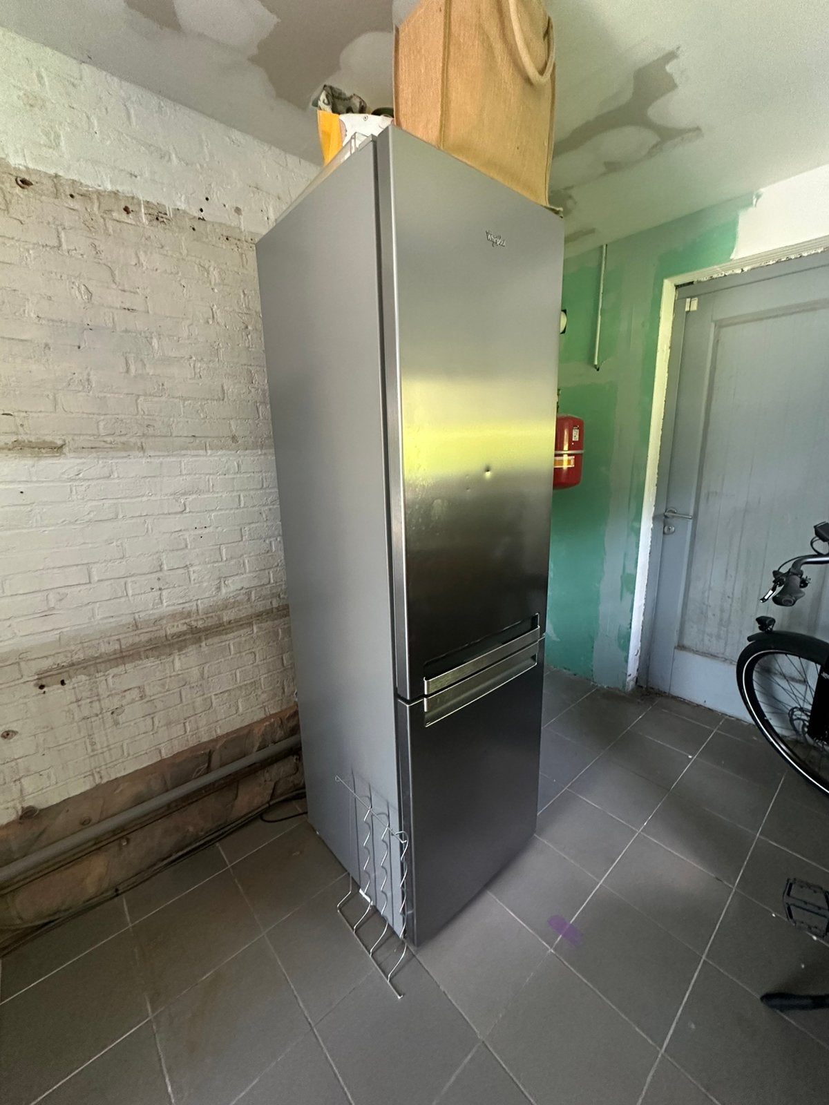 Ijskast + vriezer Whirlpool, Ophalen, Gebruikt, Met aparte vriezer, 160 cm of meer