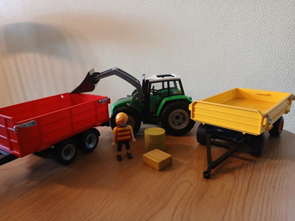 Playmobil country, 6130, tractor met trailer en extra  kar, Ophalen of Verzenden, Zo goed als nieuw, Complete set