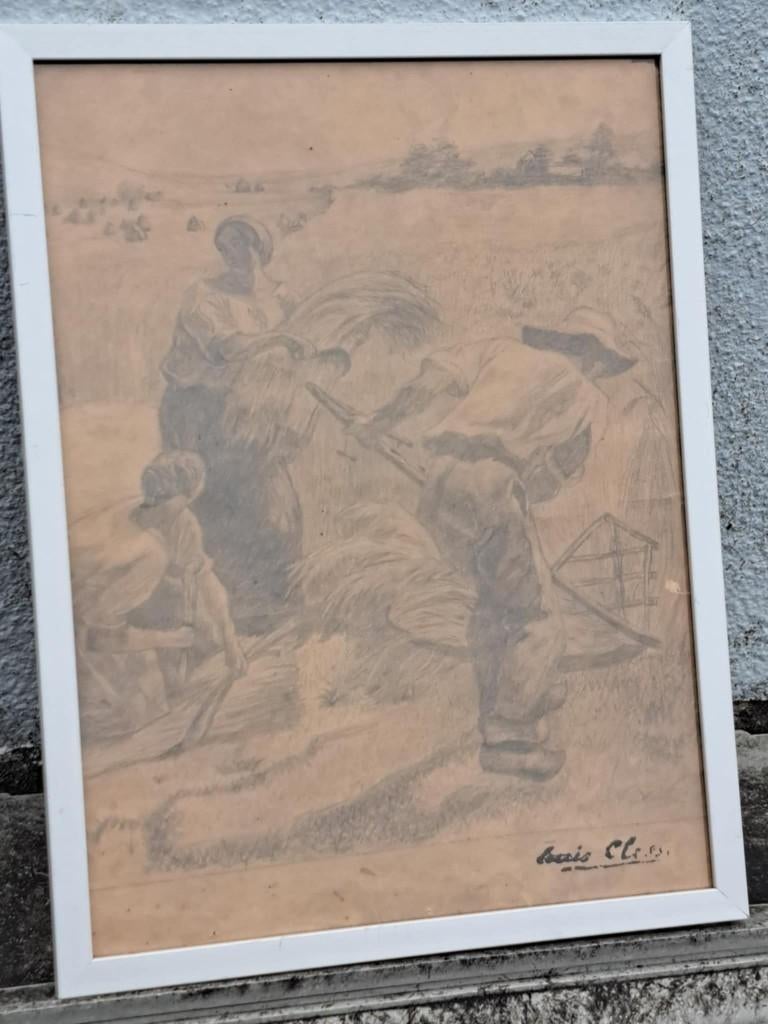 dessin la moisson de louis clesse, Antiek en Kunst, Ophalen of Verzenden