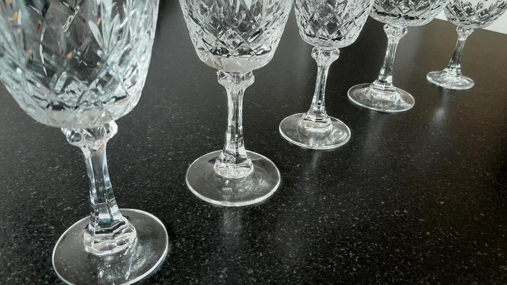 Boheems Kristal glazen 19 stuks, Antiek en Kunst, Ophalen