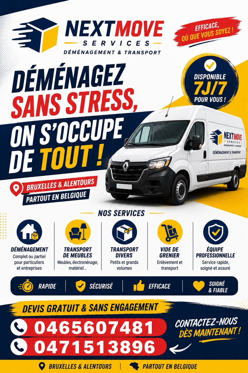 Camionette déménagement disponible, Enlèvement ou Envoi