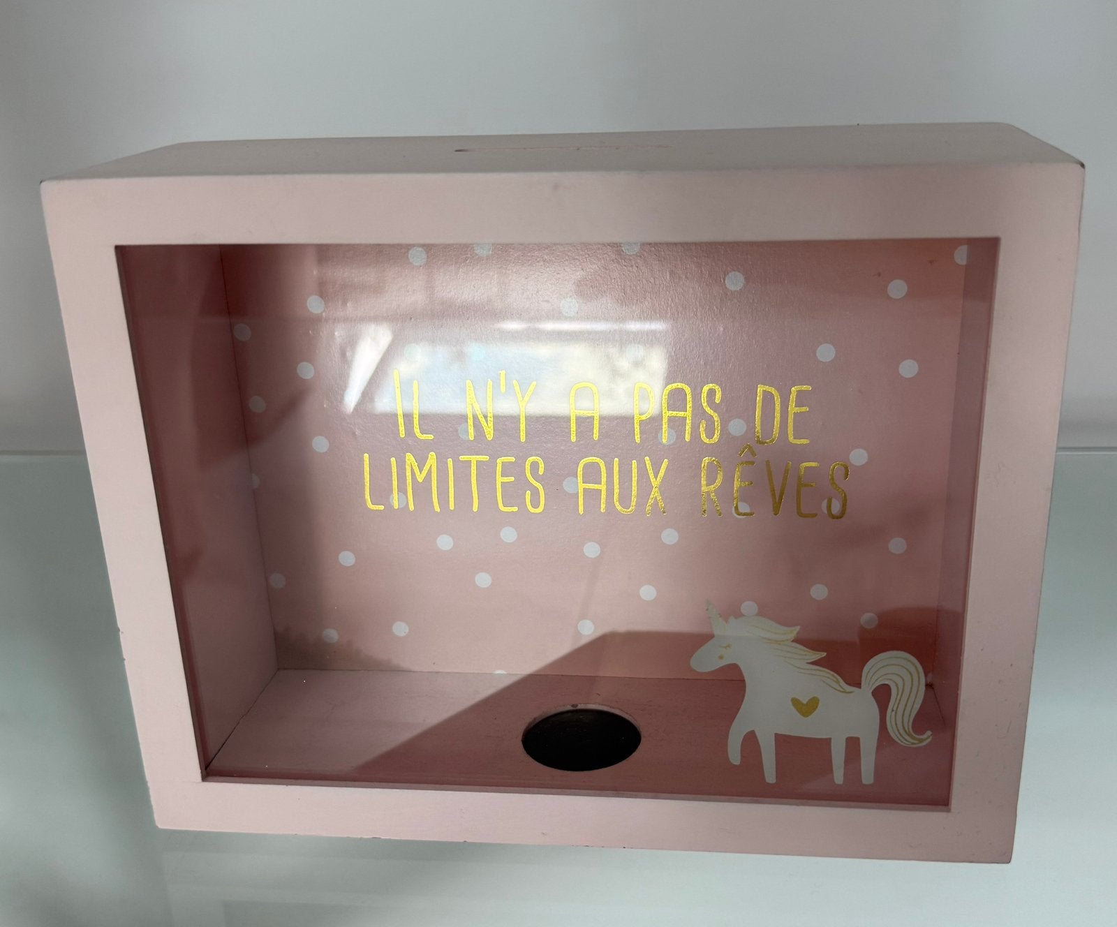 Tirelire rose licorne, Ophalen, Zo goed als nieuw