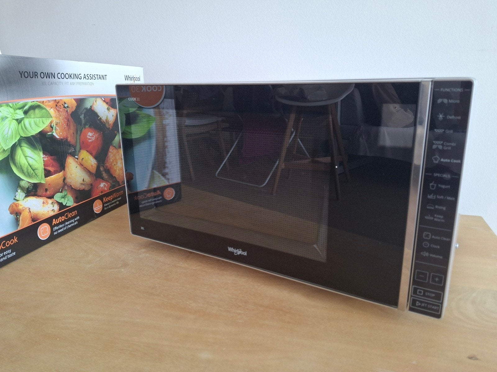 Microgolfoven - WHIRLPOOL 30 l met grill en yoghurt functie, Ophalen, Microgolfoven, Grill, Zo goed als nieuw