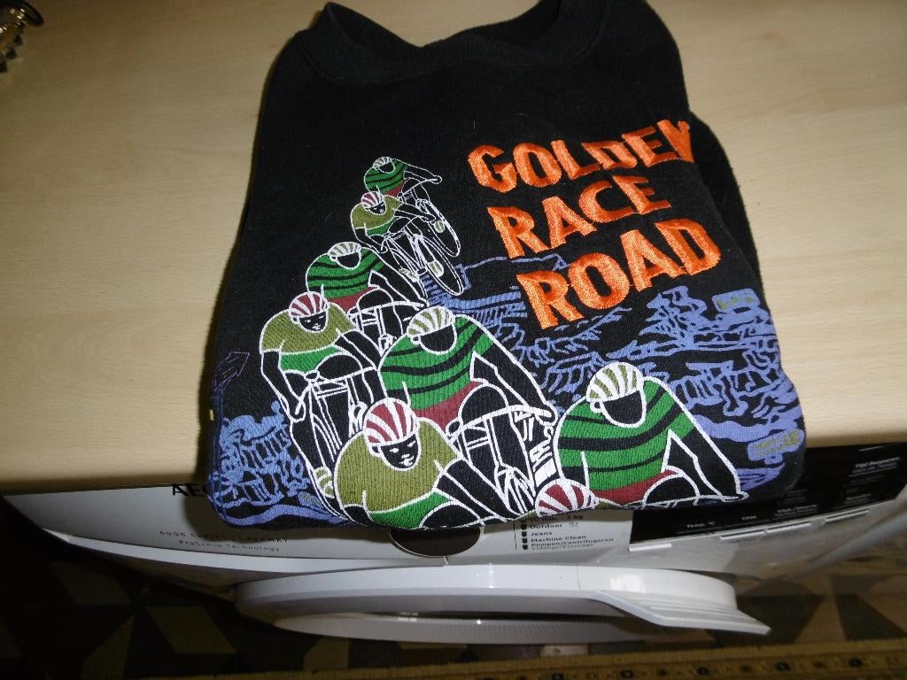 pour hommes : pull à col rond « golden race road » S, bleu, Enlèvement ou Envoi, Golden race road, Porté, Bleu