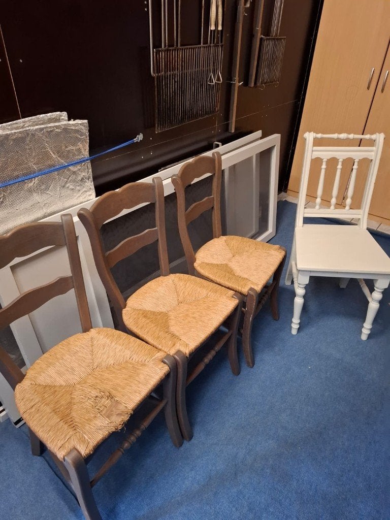 houten stoelen, Maison & Meubles, Enlèvement, Utilisé, Bois, Quatre