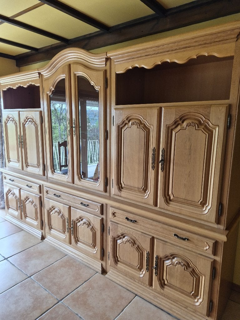 Grand Buffet/Vaisselier en chêne massif  - Excellent état, Huis en Inrichting, Kasten | Buffetkasten, Zo goed als nieuw, 200 cm of meer
