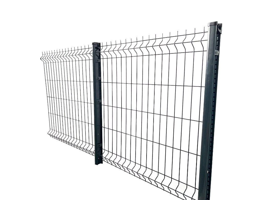 3D-hekken en poorten 5/5 gaaspanelen, hout en beton, Tuin en Terras, Met poort, Nieuw, Ophalen of Verzenden, Gaashekwerk