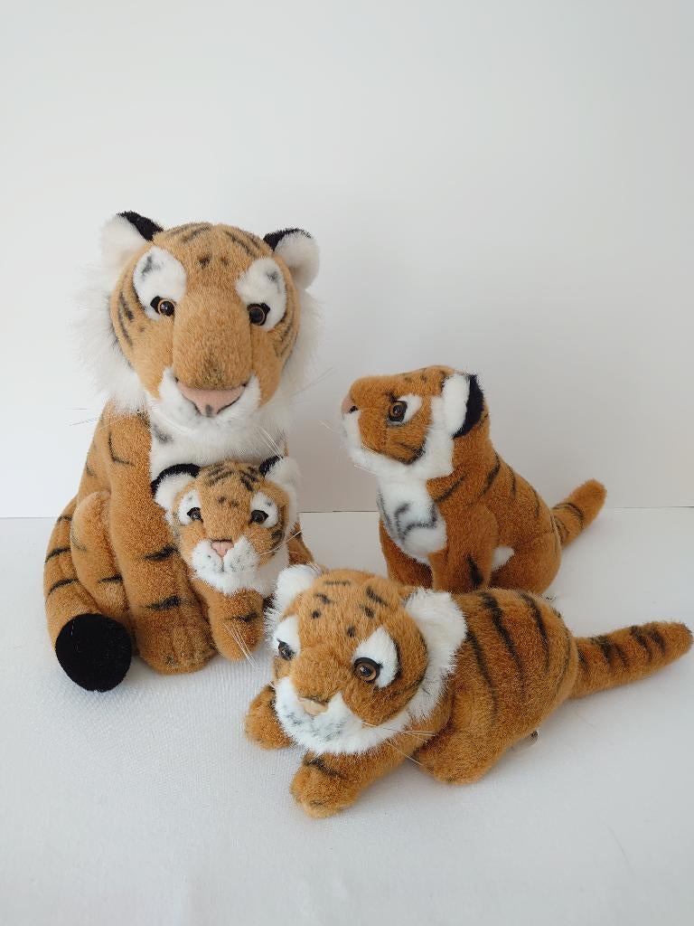 Set : 4 tijgerknuffels | Zacht, realistisch & als nieuw, Kinderen en Baby's, Overige merken, Overige karakters, Ophalen of Verzenden