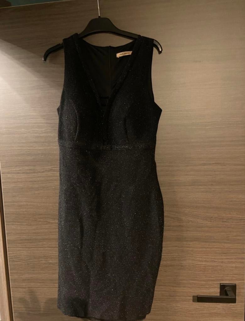 Glitterkleedje zwart “explosion” mt 38, Ophalen, Zo goed als nieuw, Maat 38/40 (M), Zwart