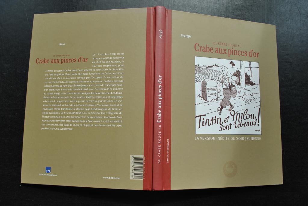 Hergé Du crabe rouge au Crabe aux pinces d'or Tintin Inédit, Livres, Enlèvement ou Envoi, Utilisé, Hergé - Moulinsart