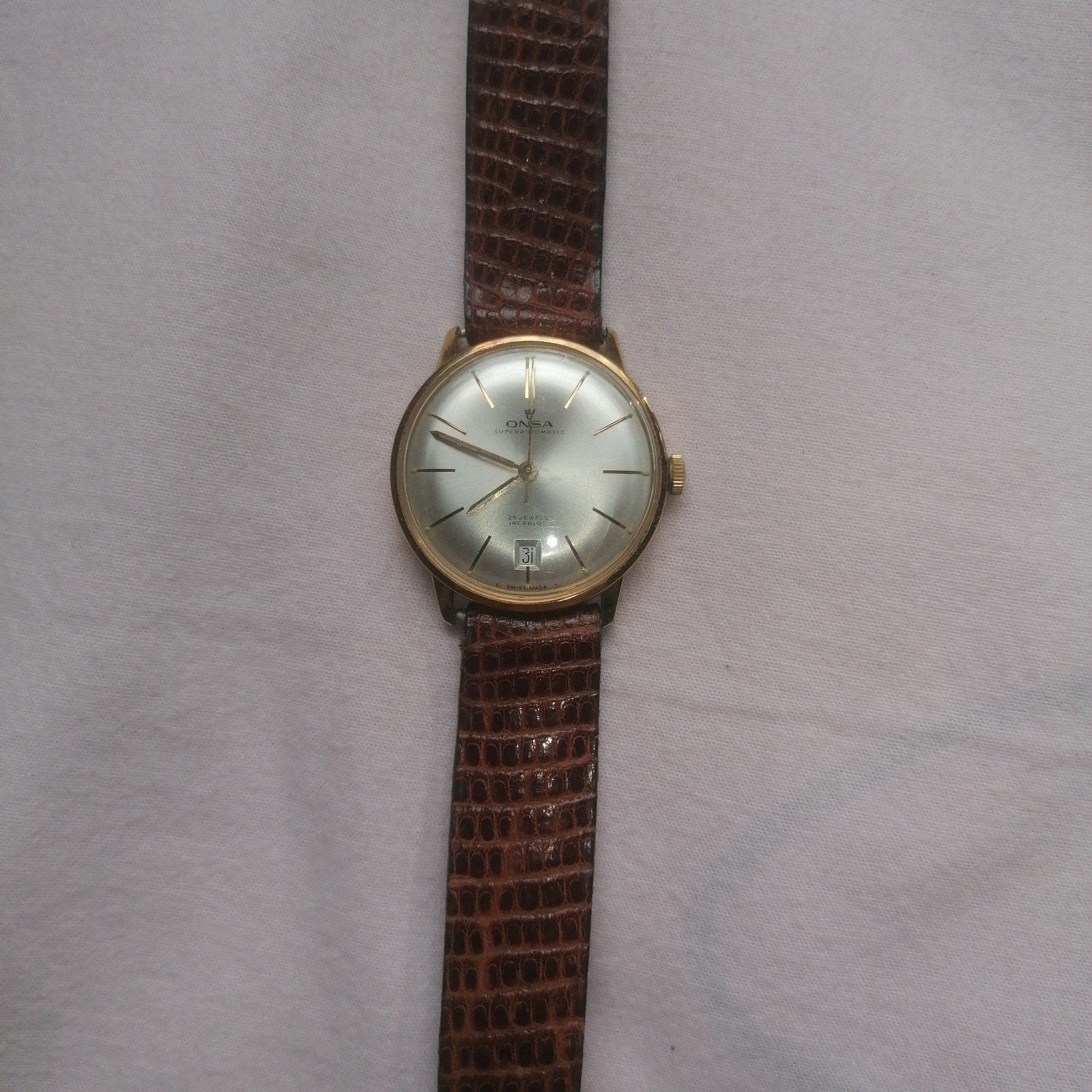 Montres Vinteg plaqué or 20micr.Rar, Bijoux, Sacs & Beauté, Montre-bracelet, Autres marques, Cuir, Comme neuf