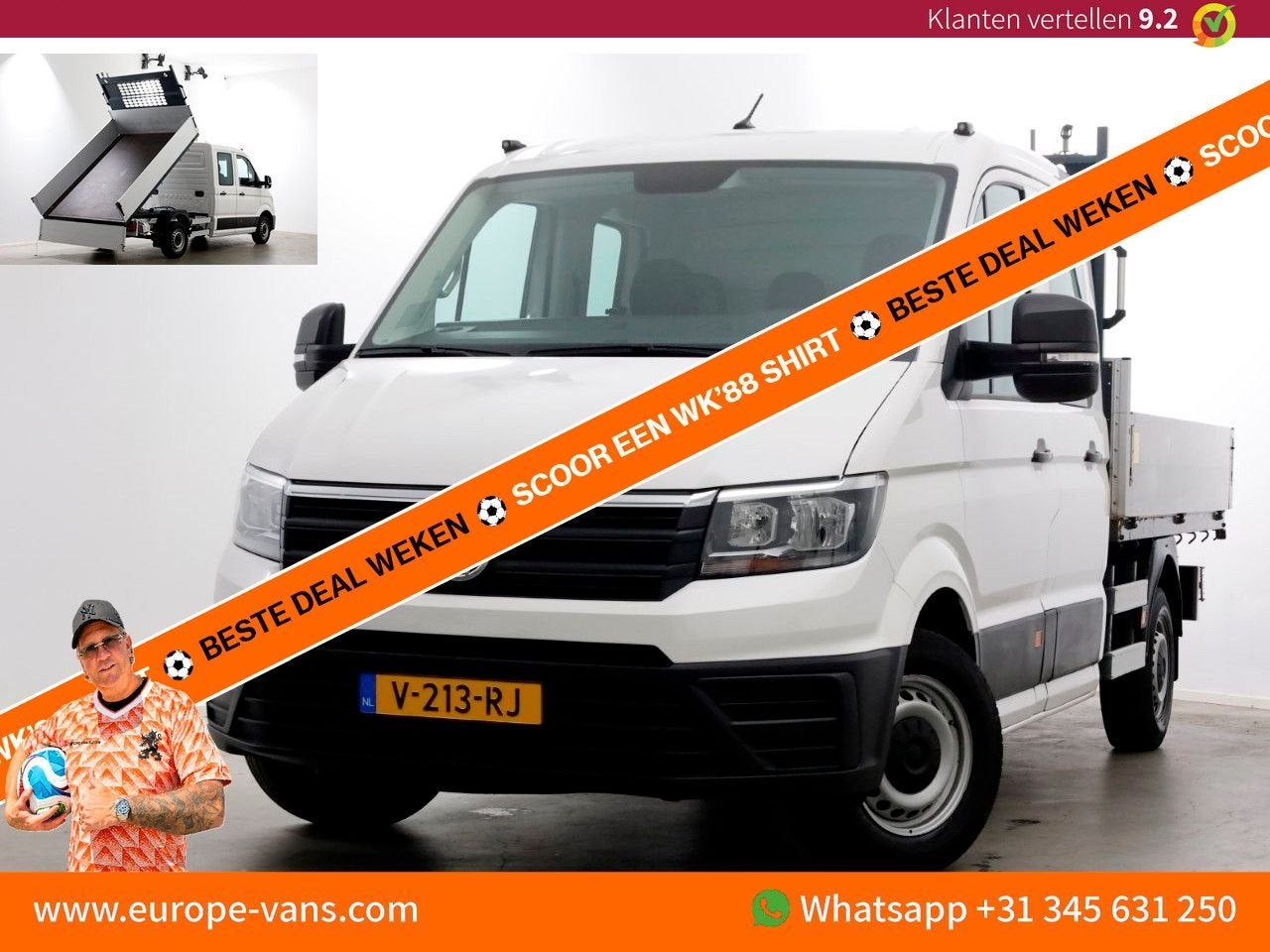 Volkswagen Crafter 35 2.0 TDI E6 L2H1 D.C. Van den Born Kipp, Auto's, Wit, Bedrijf, Onderhoudsboekje, Te koop