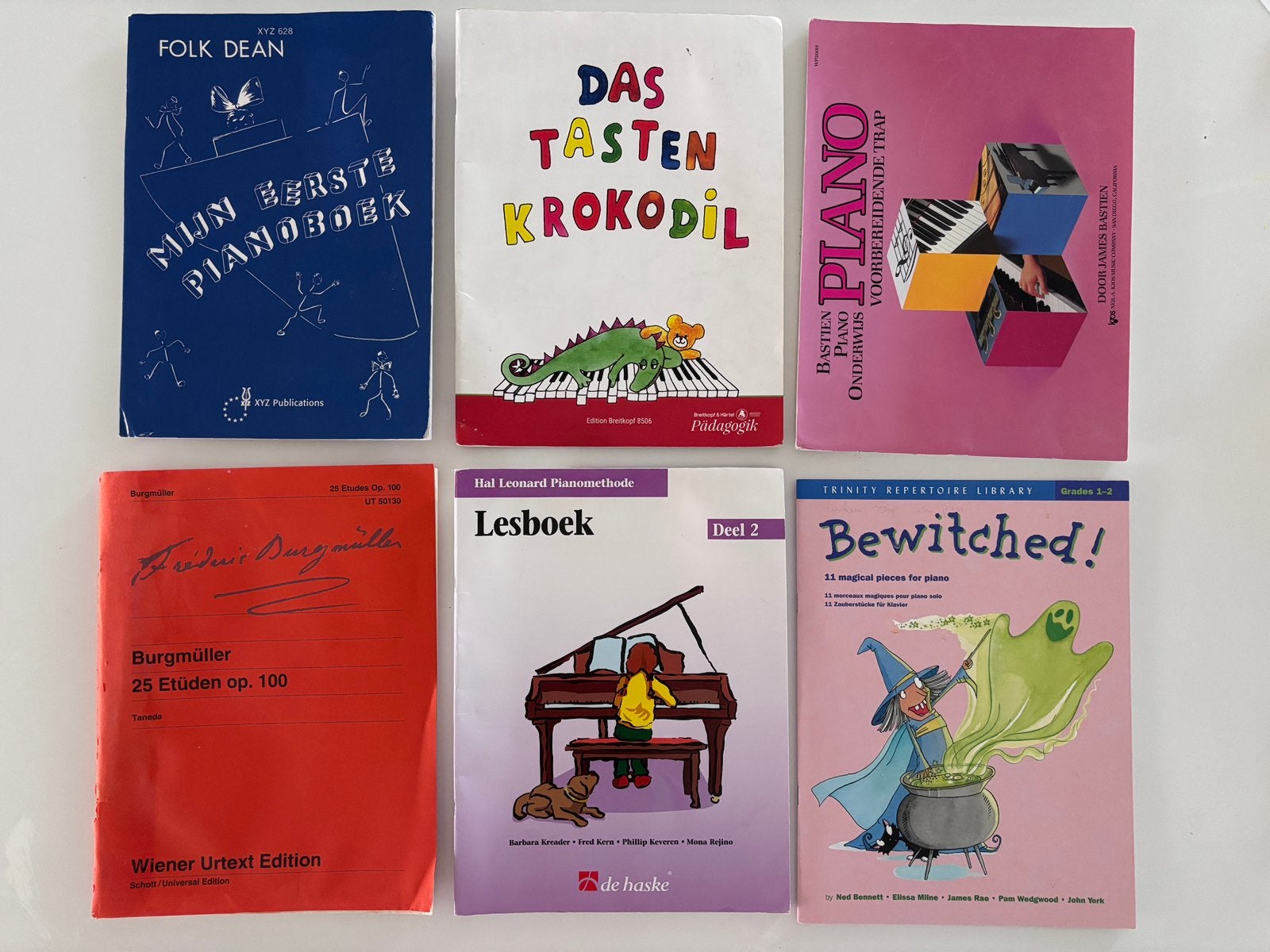 6 lesboeken piano, Ophalen of Verzenden, Gebruikt, Piano