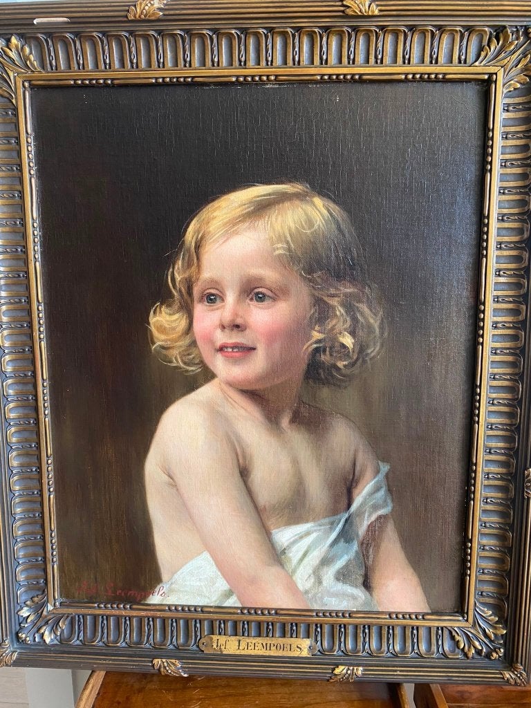 schilderij olieverf, Ophalen, Doek, Portret of Personen, Gesigneerd