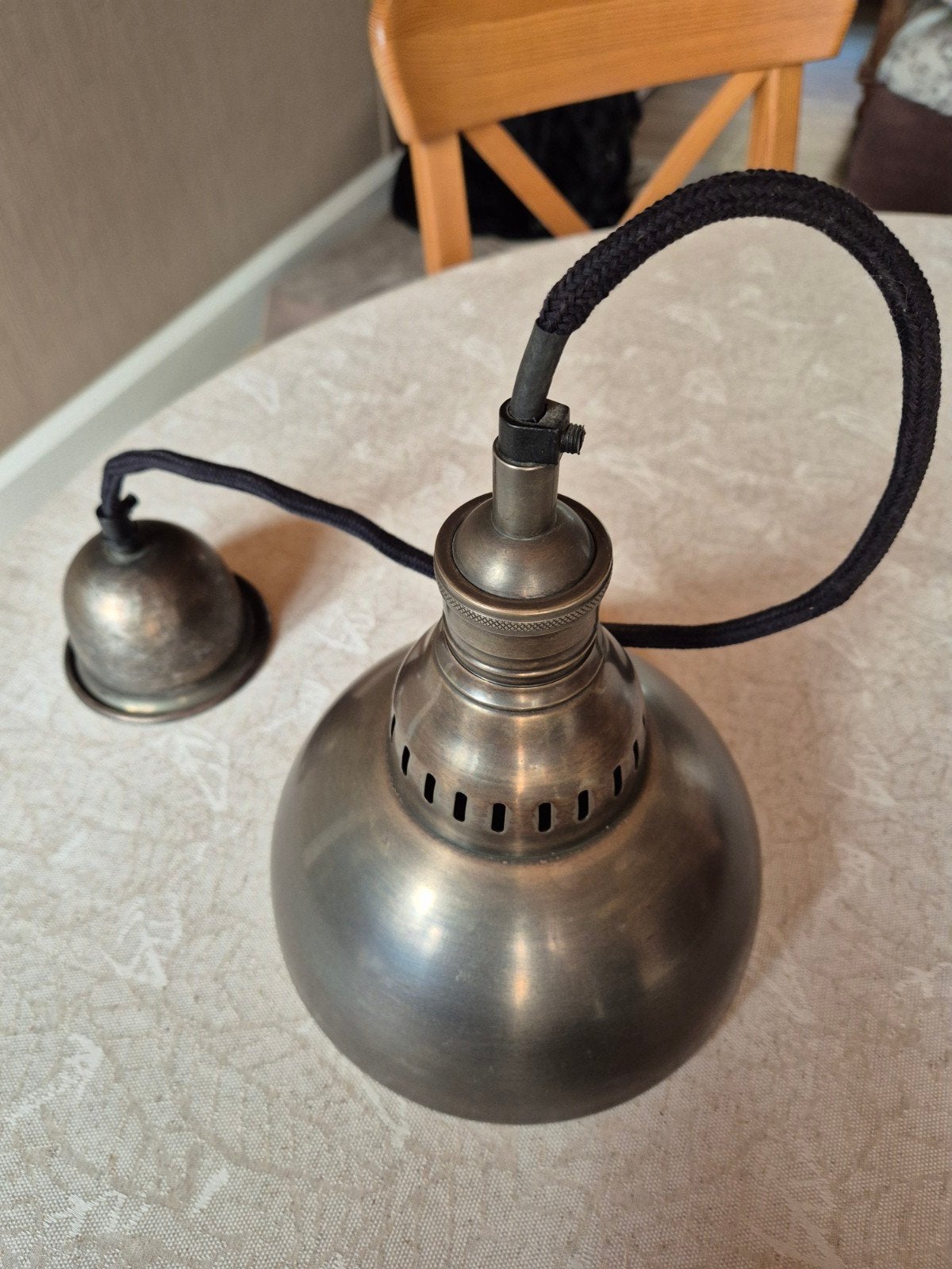 Messing hanglamp., Huis en Inrichting, Lampen | Hanglampen, Ophalen, Gebruikt, Metaal, E27 (groot)
