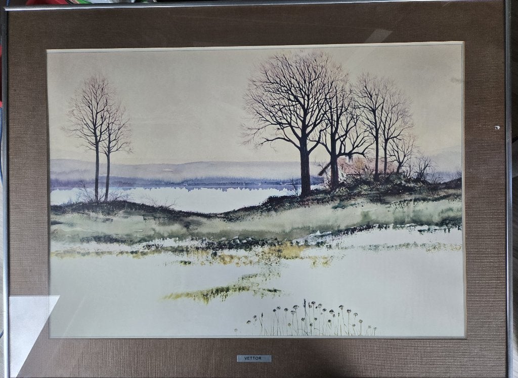 VETTOR aquarel, Ophalen, Ingelijst, Aquarel, Landschap