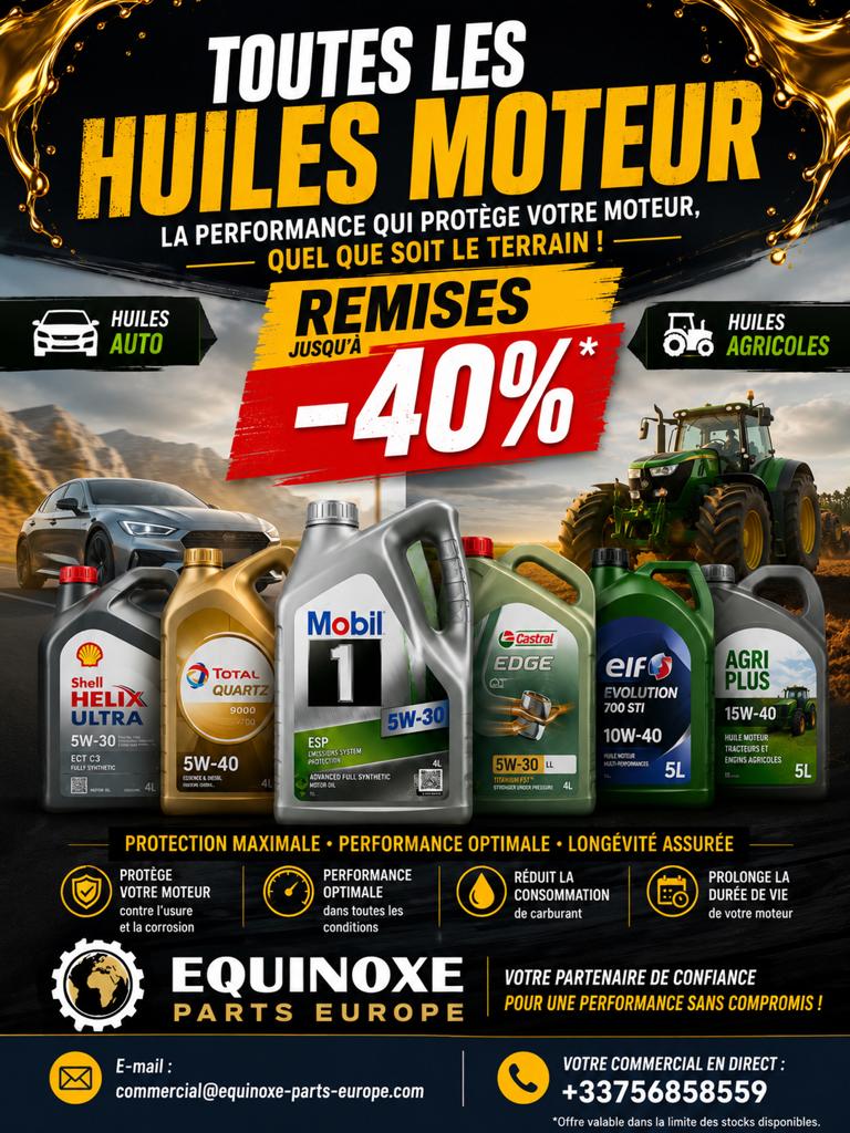 HUILES MOTEUR AUTO & AGRICOLES, Verzenden, Nieuw, Universele onderdelen
