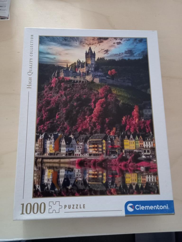Puzzle Clementoni 1000 pièces - Château de Cochem, Enlèvement ou Envoi, 500 à 1500 pièces, Utilisé, Puzzle