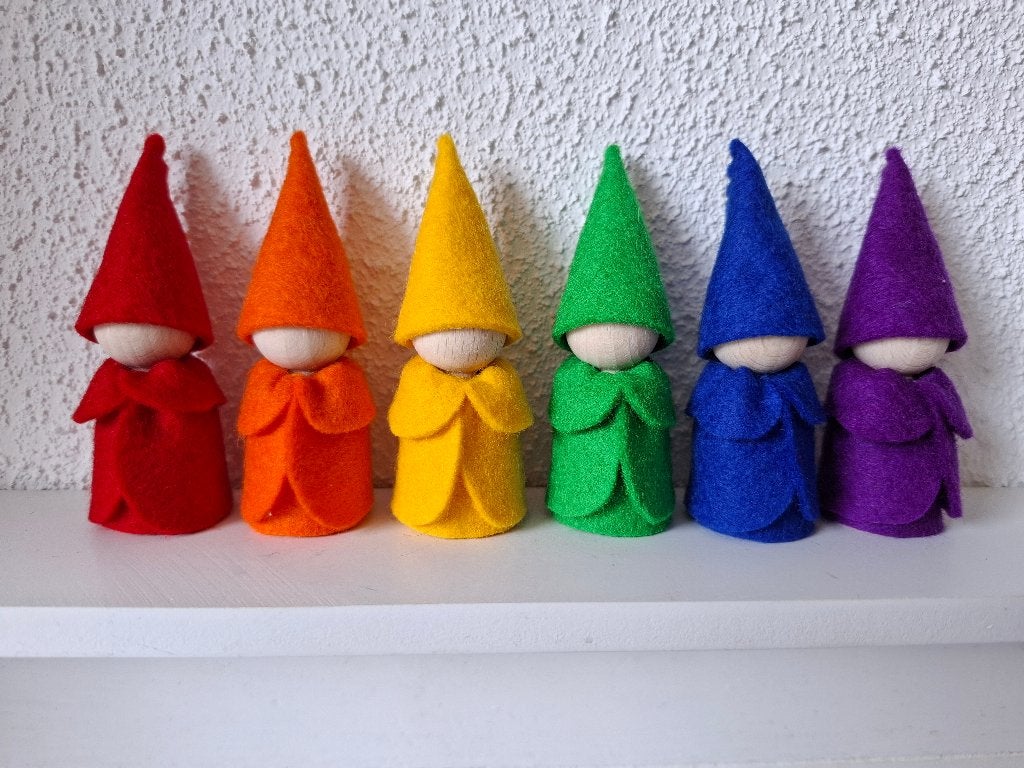 regenboogkaboutertjes, Hobby en Vrije tijd, Ophalen of Verzenden, Nieuw, Figuurtje(s), Wolvilt