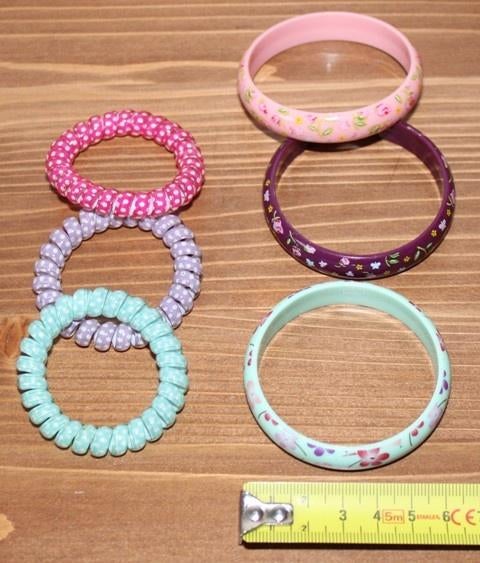 6 armbandjes voor kleine meisjes, Handtassen en Accessoires, Armbanden, Zo goed als nieuw, Kunststof of Plastic, Overige kleuren