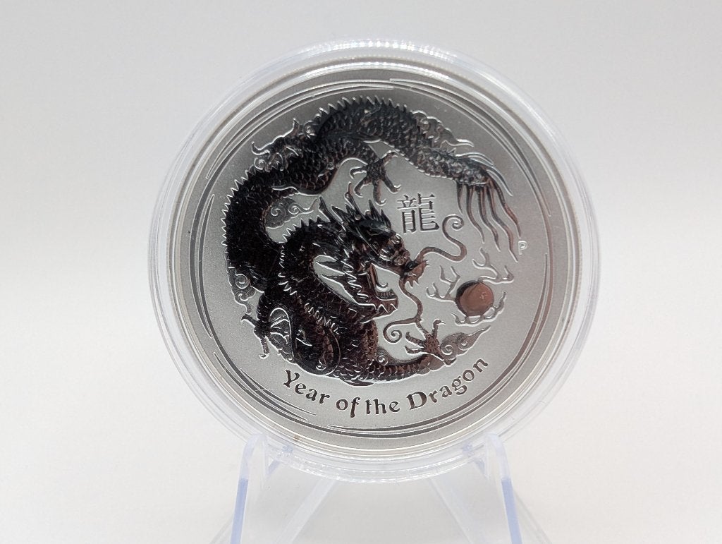 Perth Mint Lunar II - 1oz Zilveren 'Year of the Dragon' 2012, Enlèvement ou Envoi, Argent