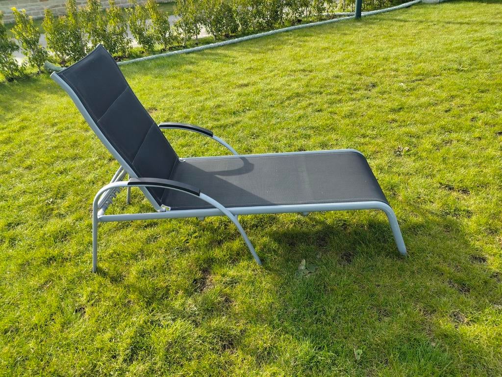 Ligzetel/ligbed voor tuin grijs antraciet, Tuin en Terras, Ligbedden, Ophalen