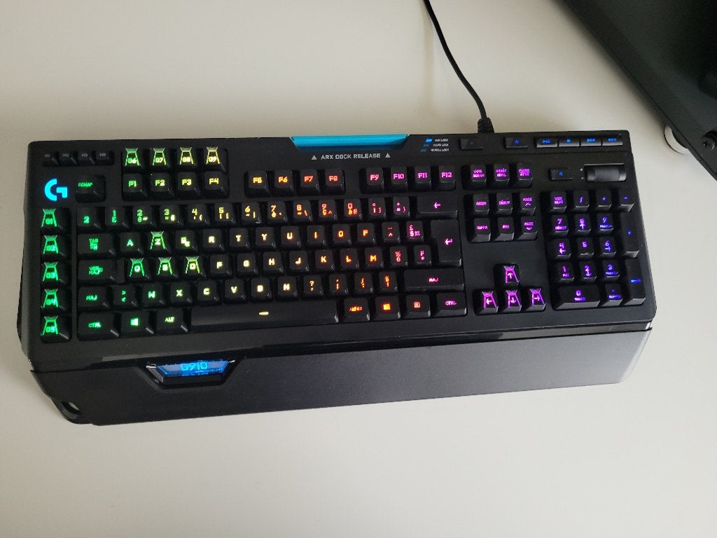 🟦  Logitech G910 Orion Spectrum AZERTY 🟦, Computers en Software, Ophalen, Azerty, Gebruikt, Bedraad