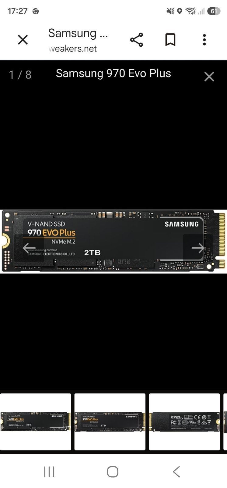 2TB NVME SSD samsung 970 EVO, Informatique & Logiciels, Disques durs, Enlèvement ou Envoi, SSD