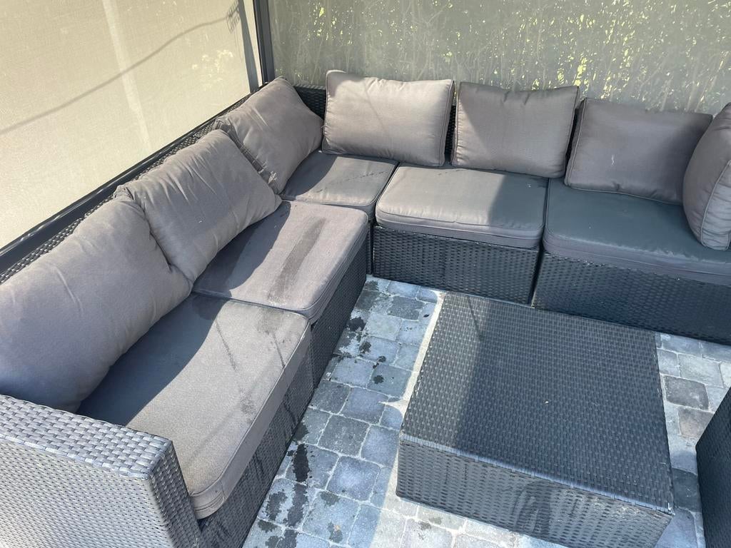 Loungset  met kusens, Tuin en Terras, Ophalen, Gebruikt, 6 zitplaatsen, Stoel