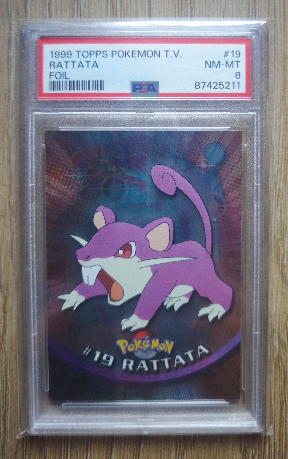 Rattata 1999 Topps foil PSA8, Ophalen of Verzenden, Foil