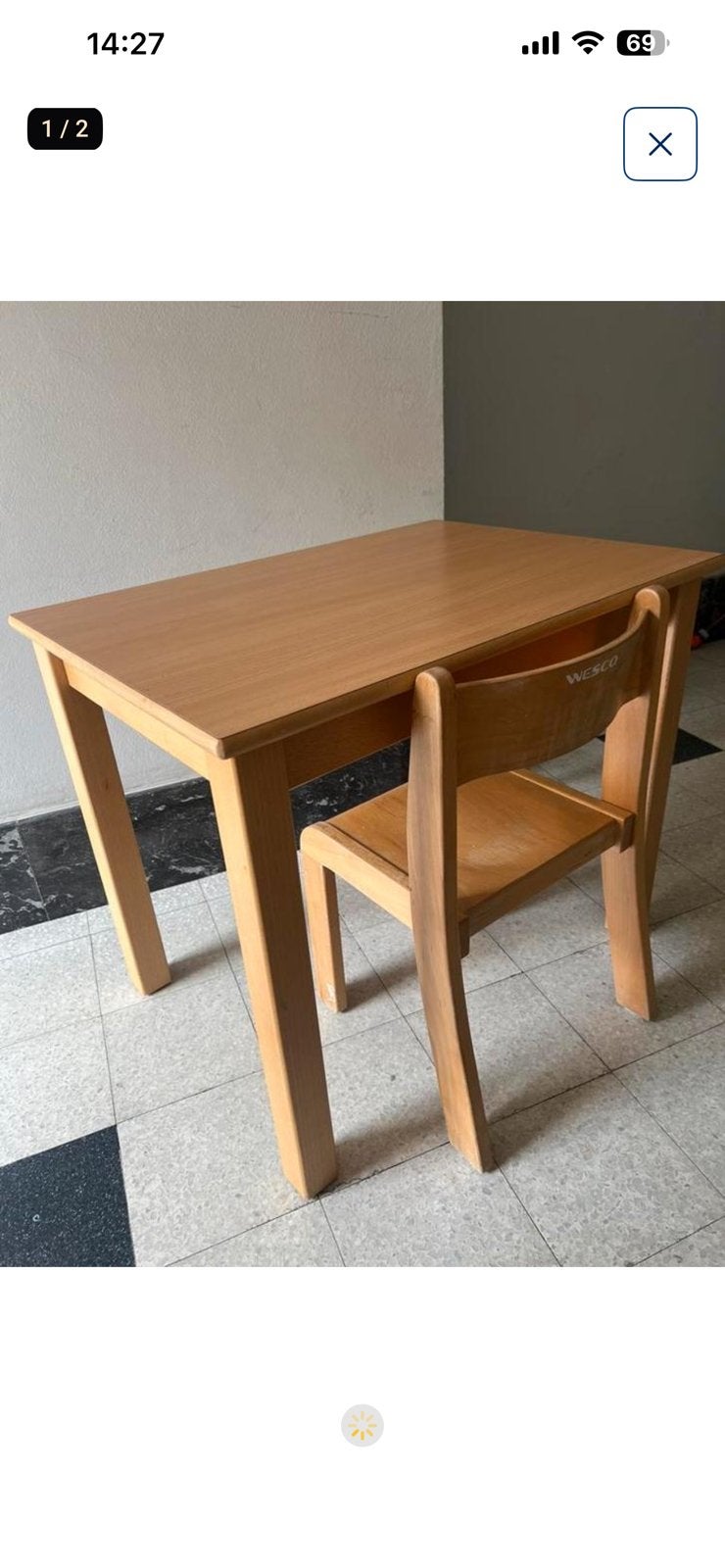 Wesco kindertafel en stoel, Ophalen of Verzenden, Zo goed als nieuw