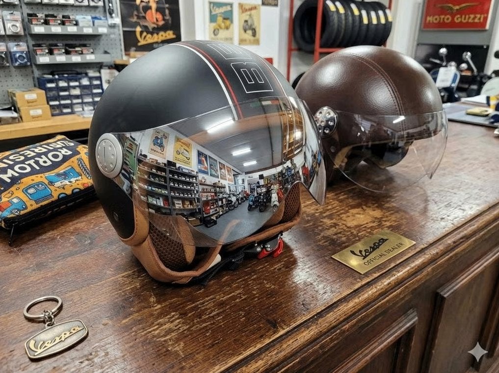 2 vespa helmen, Ophalen, Jethelm, Kinderen