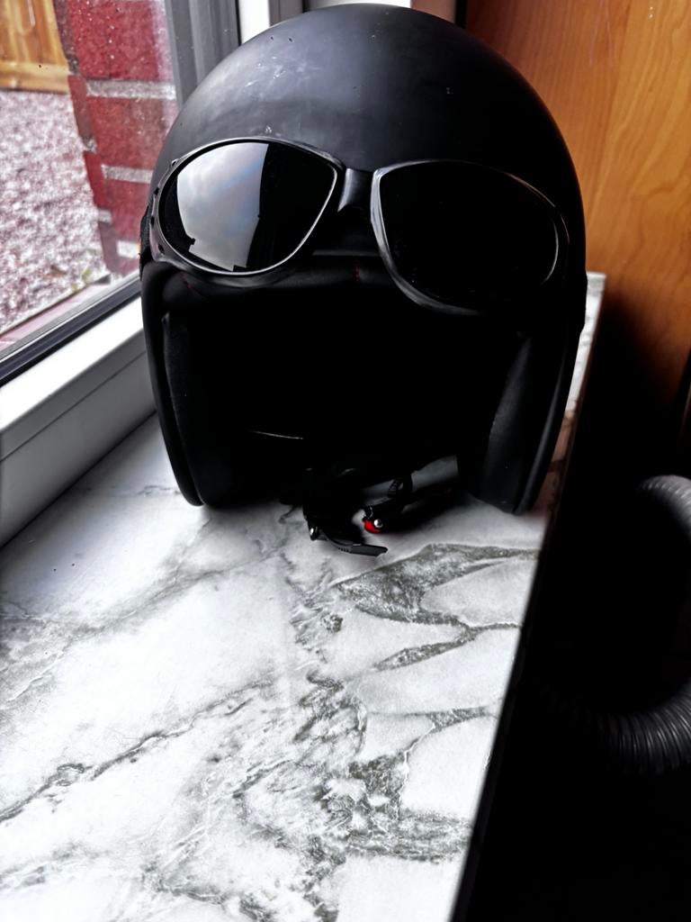 Motor helm met bril hx 89, Ophalen, Zo goed als nieuw