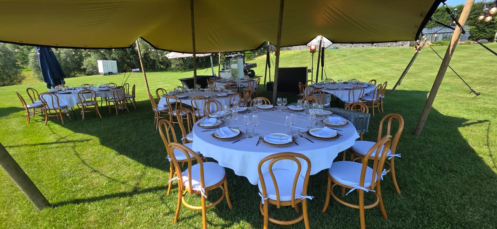 Stretchtent 10x10 inclusief verlichting € 650, Enlèvement, Comme neuf