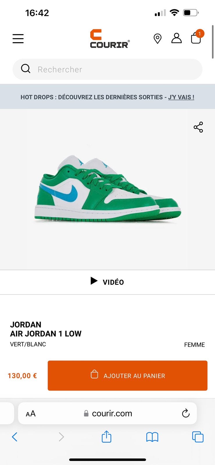 Nike Air Jordan One Low 40 lucky green neuf, Enlèvement ou Envoi, Neuf, Baskets