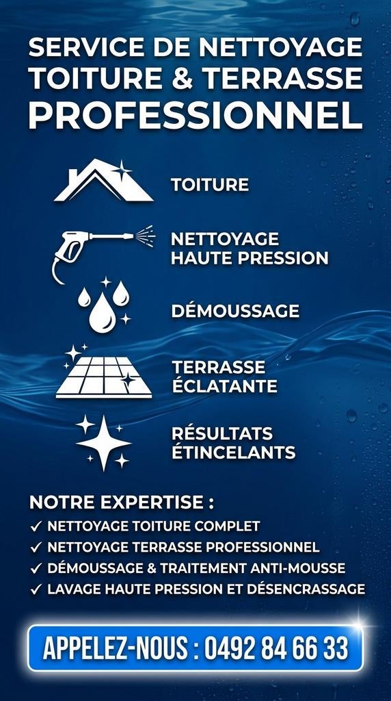 Nettoyage/ démoussage toiture , terasse,.., Offres d'emploi