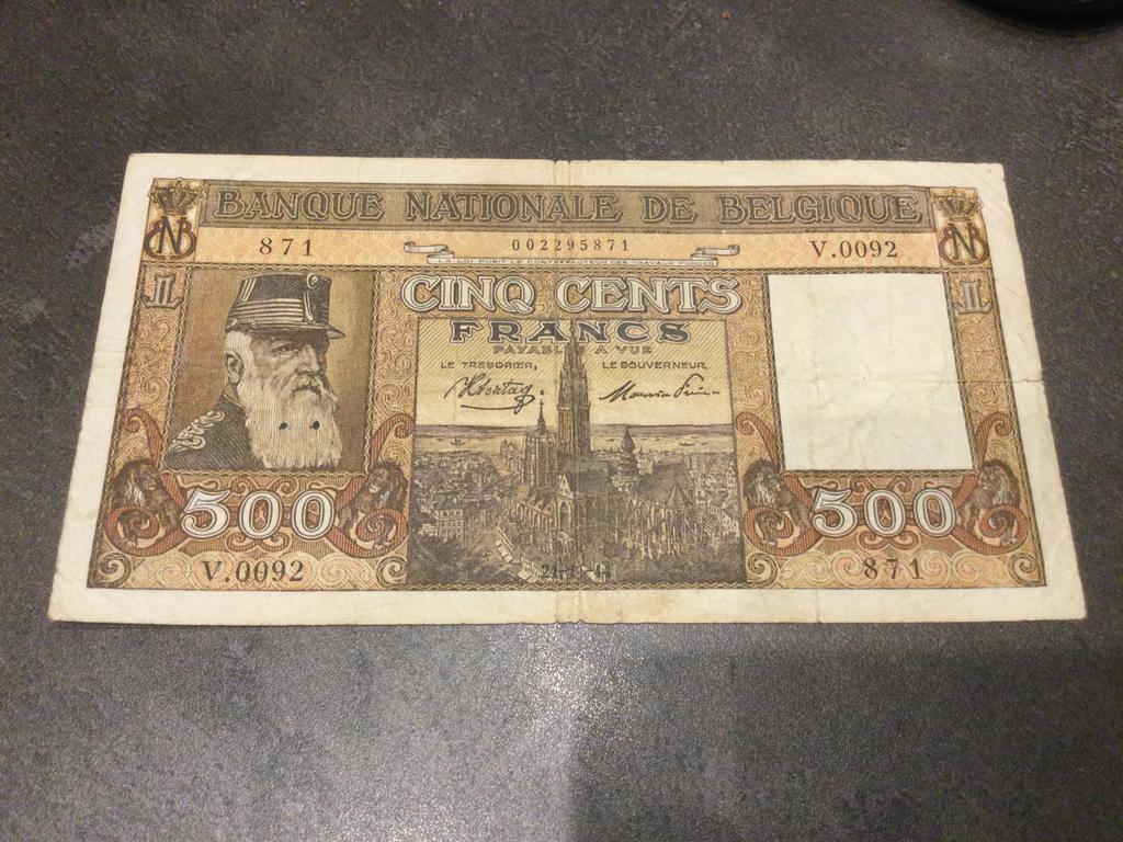 Belgie 500 Frank 1944, Ophalen of Verzenden