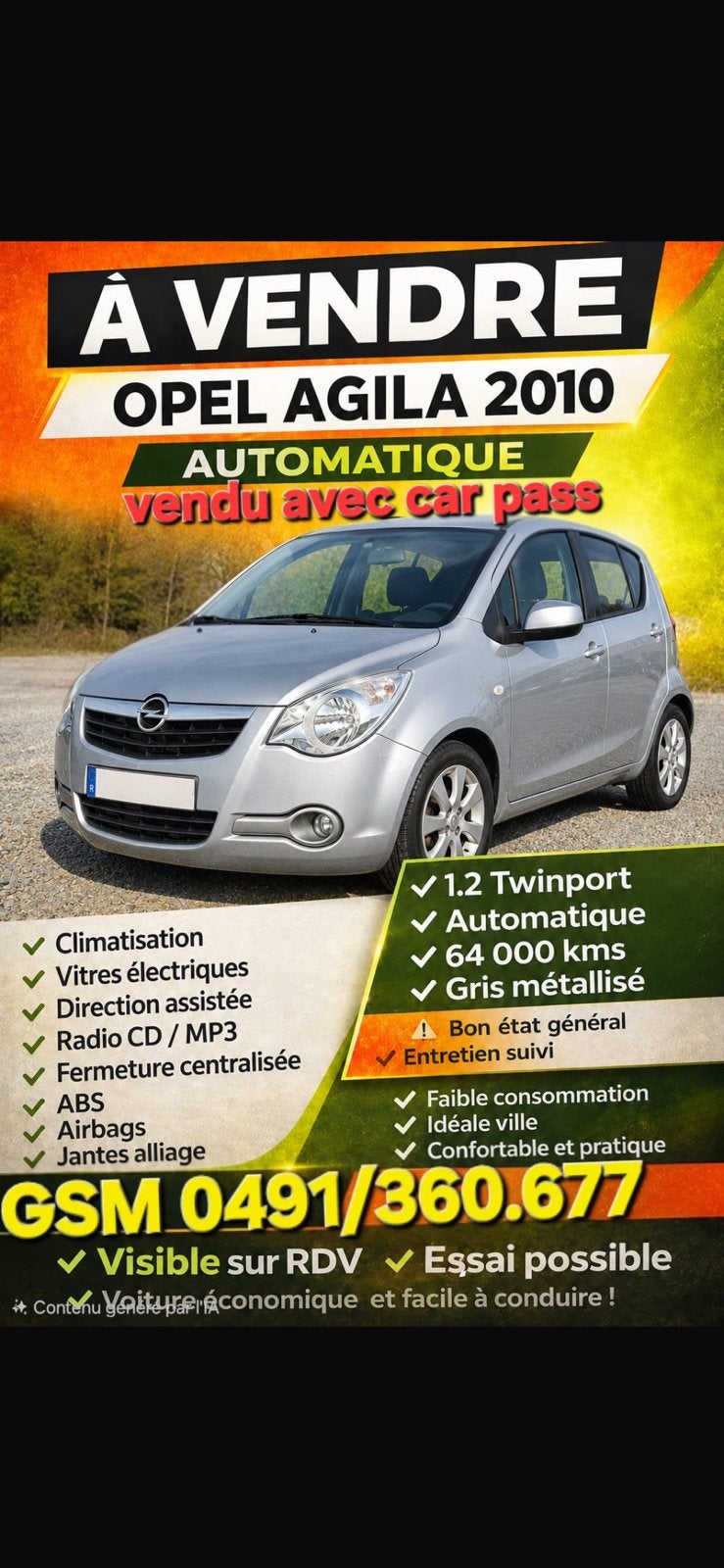 Opel Agila, Autos : Divers, Modes d'emploi & Notices d'utilisation, Enlèvement