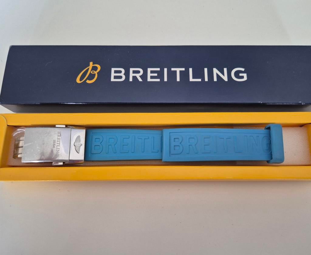 Bracelet breitling en caoutchouc avec boucle 22 MM, Handtassen en Accessoires, Horloges | Dames