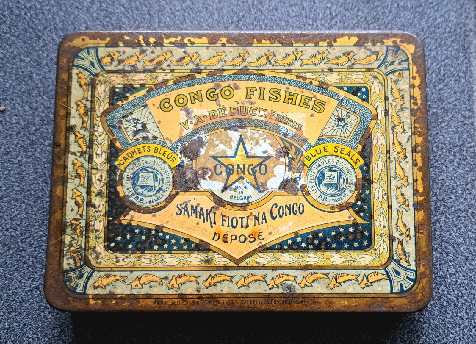Boite métal cigarettes cigares CONGO belge, Enlèvement ou Envoi