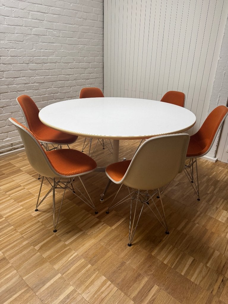 6x DSR Eames stoelen, tafel George Nelson, Herman Miller, Ophalen, Gebruikt, Vijf, Zes of meer stoelen, Design klasiekers