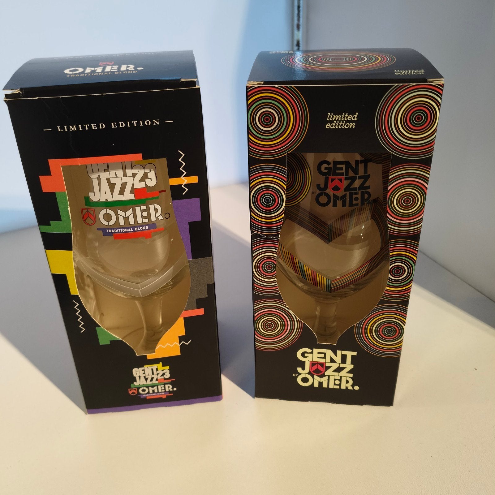Omer Gent jazz glazen jaar 23 & 26, Verzamelen, Ophalen, Nieuw, Glas of Glazen, Overige merken