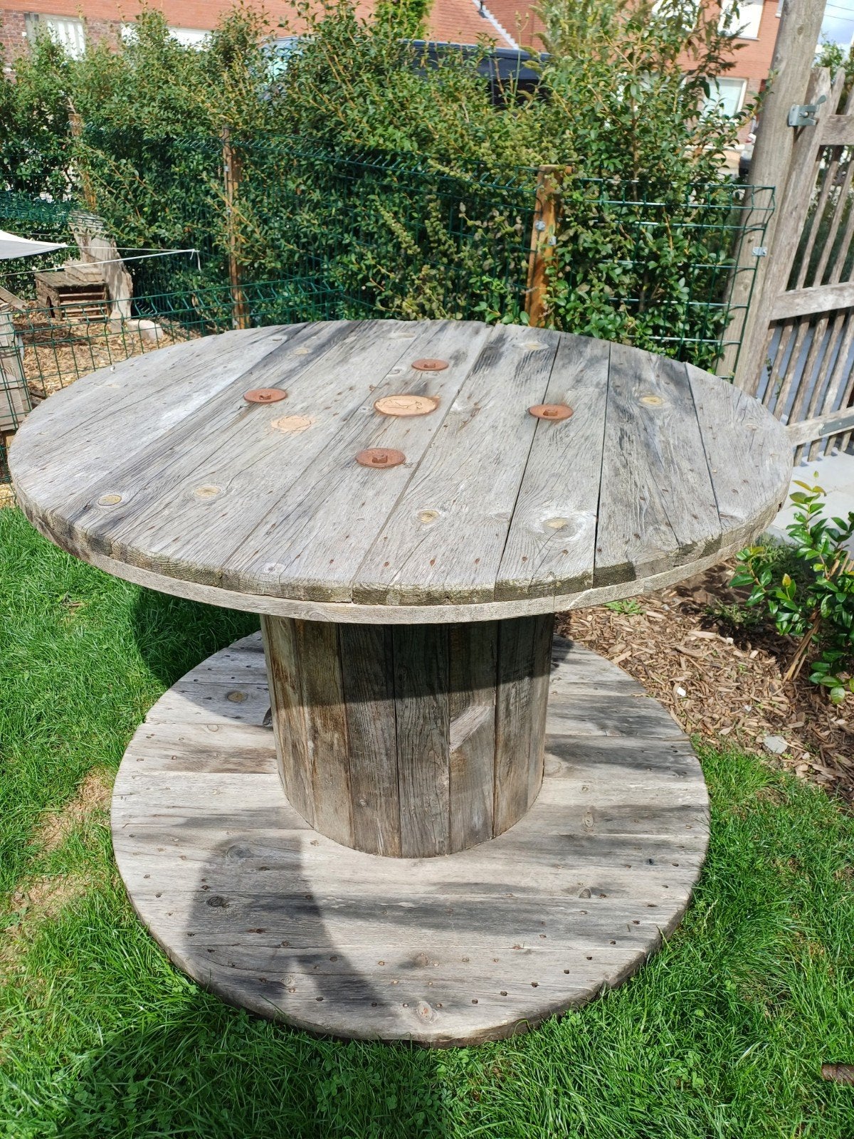 gaspel, Jardin & Terrasse, Tables de jardin, Enlèvement, Utilisé, Rond, Bois