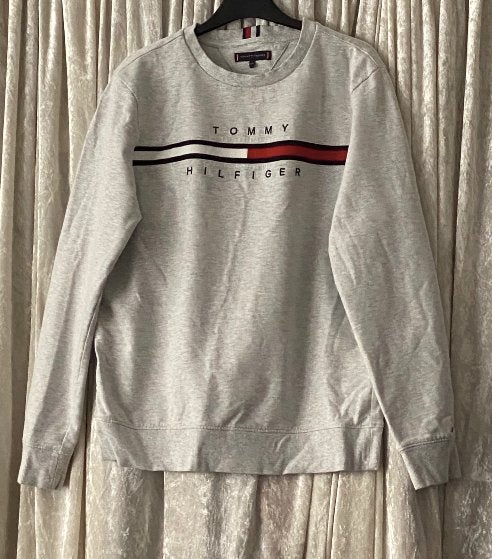 Tommy Hilfiger pull homme t-M, Gris, Tommy Hilfiger, Enlèvement, Porté