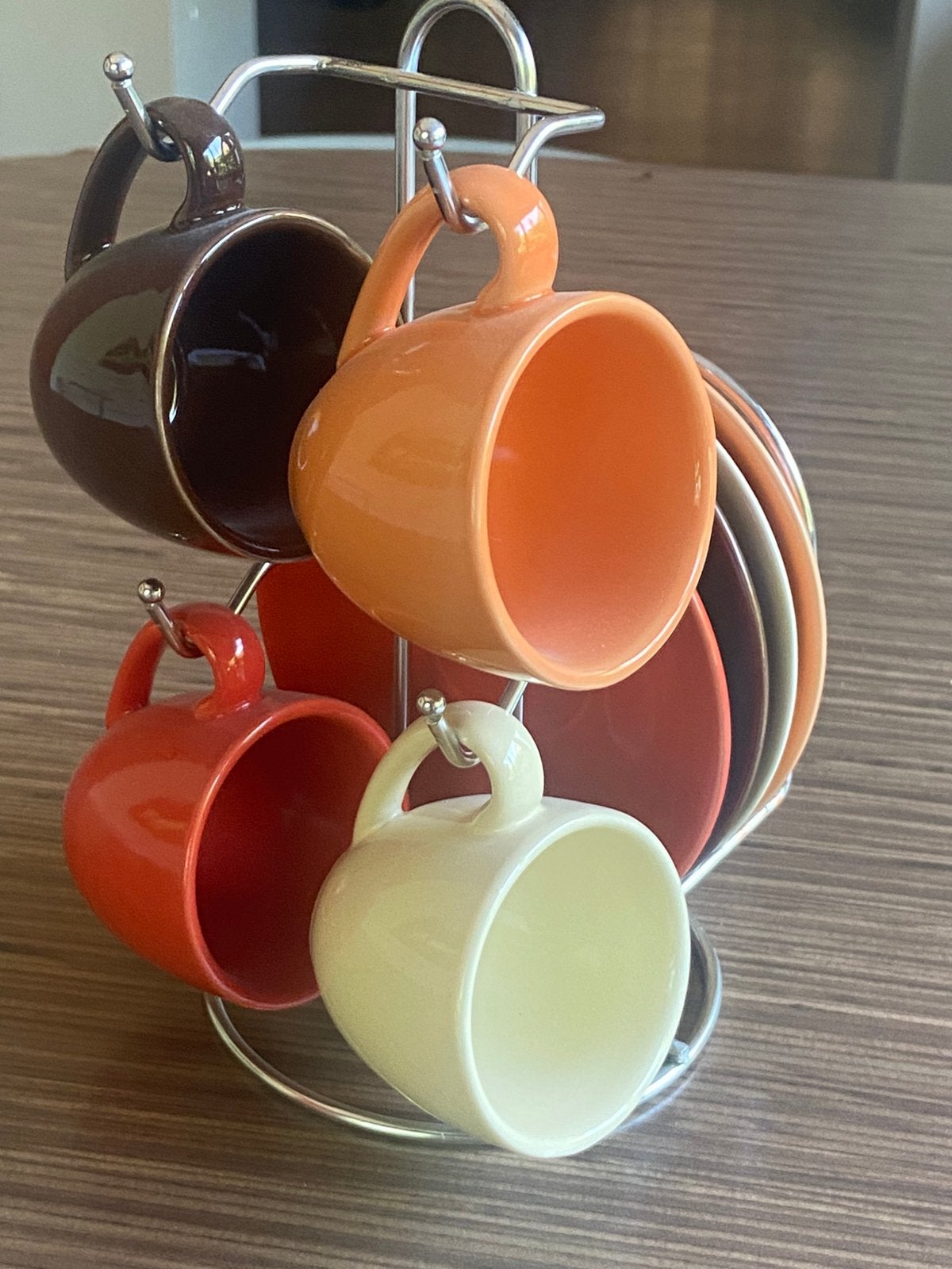 Kleurrijke espressotasjes van pt,, Huis en Inrichting, Keuken | Servies, Ophalen, Gebruikt, Vintage, Kop(pen) en/of Schotel(s)