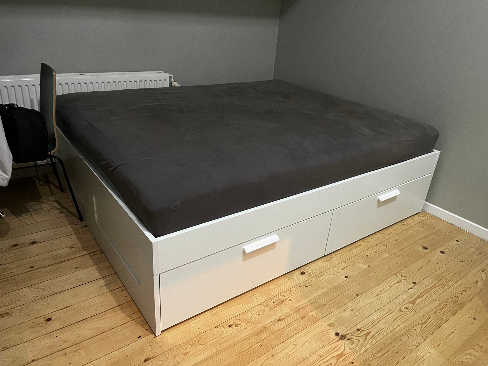 CADRE DE LIT IKEA + SOMMIERS (sans matelas), Ophalen, Gebruikt, Wit, 200 cm