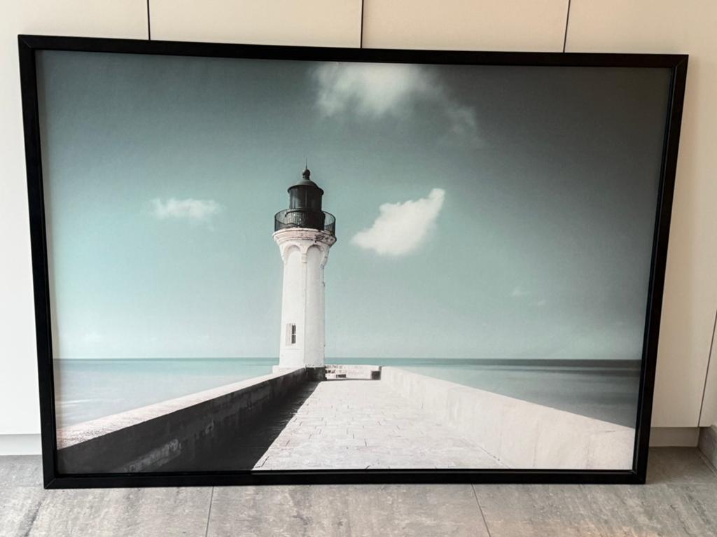 BJORKSTRA Foto “witte vuurtoren” in lijst, Maison & Meubles, Accessoires pour la Maison | Décorations murale, Enlèvement, Utilisé