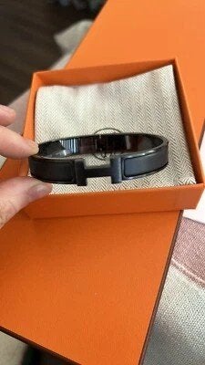 bracelet hermes clic h noir, Enlèvement ou Envoi, Noir